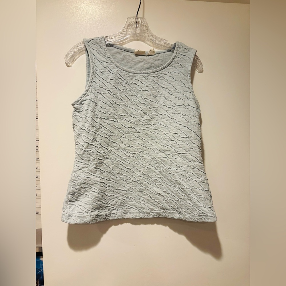 C&C CALIFORNIA Textured Light Blue Tank Top, Size Medium